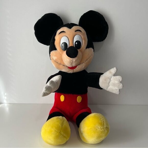 Vintage Disney Mickey Mouse Plush with tail seated 16 inches - Picture 1 of 8
